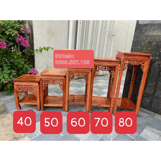 Đôn vuông chiện gỗ hương cao cấp mặt 30 cao 40-50-60-70-80 cm