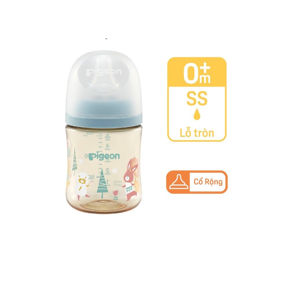 Bình sữa Pigeon PPSU Plus thế hệ III Hình Nai ,Thỏ - 160ml/240ml