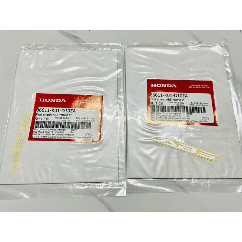 Tem dán xe chữ ABS Bạc - Đen dè trước Honda Sh Việt Nam