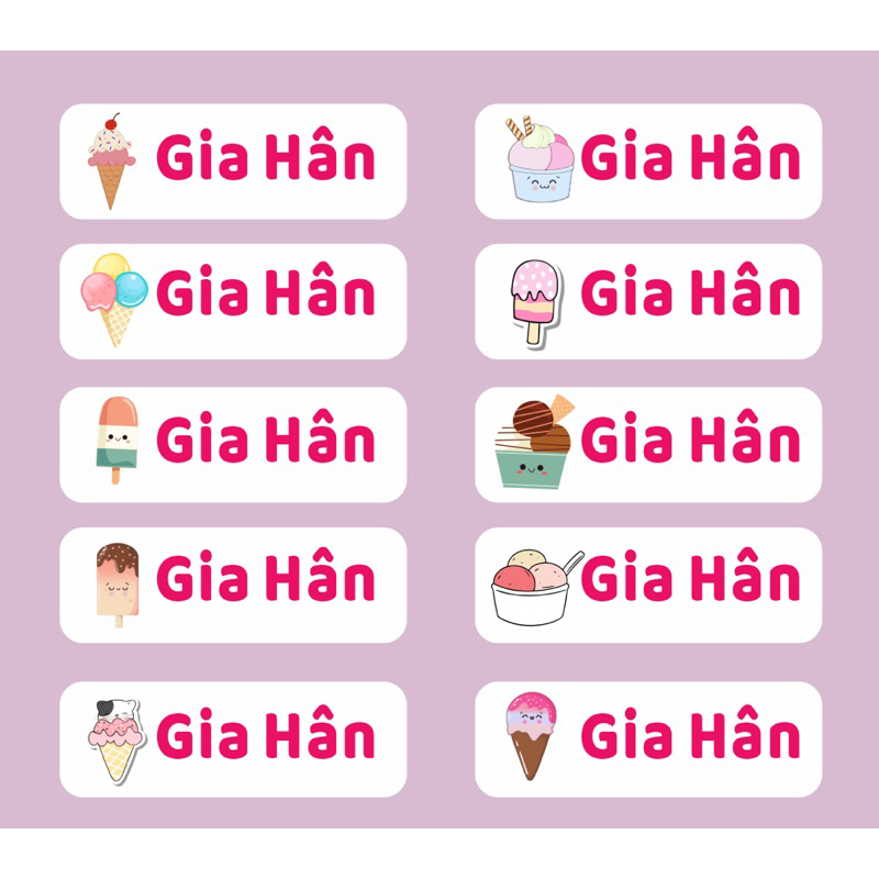 Sticker dán tên bé ( 400 tem )