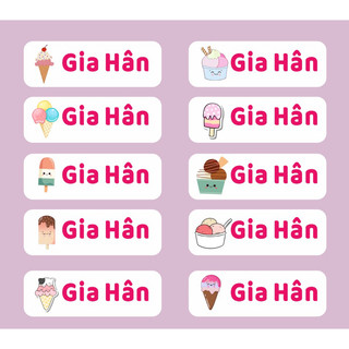 Sticker dán tên bé