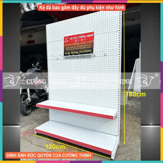 Kệ siêu thị tôn lỗ, tặng kèm 15 móc treo 15cm