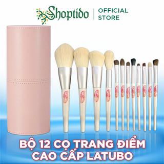 Cọ trang điểm 13 cây cao cấp LATUBO màu xanh/ màu hồng Pastel trendy NPP Shoptido