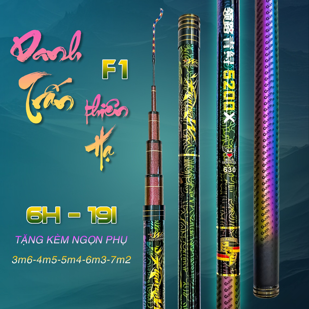 Cần câu tay Danh Chấn Thiên Hạ ( F1 ) 6H Phiên Bản 5200X - Siêu Phẩm Câu Đài Săn Hàng Khủng