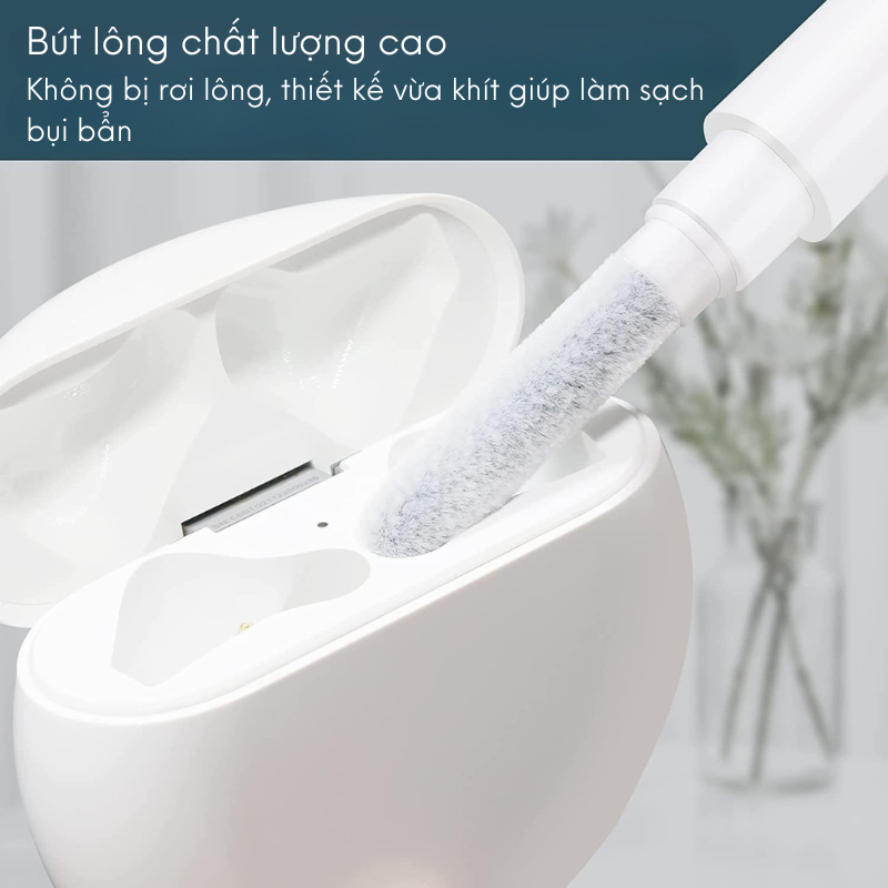 Bút vệ sinh tai nghe bluetooth có dây 3 trong 1 có chổi lông làm sạch sâu, giúp tai nghe luôn như mới