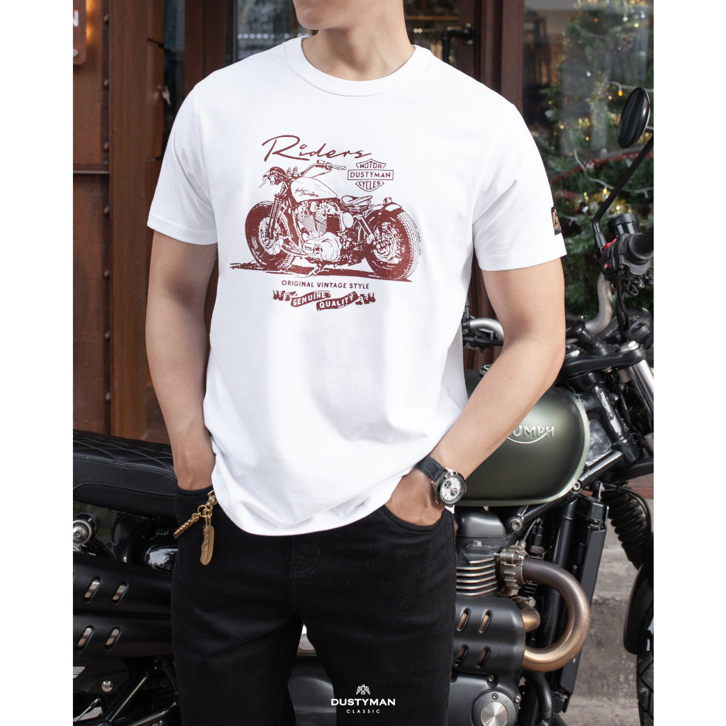 Áo Thun Nam In Hình Rider Cổ Điển DUSTYMAN - Vải 100% Cotton - Form Regular Fit