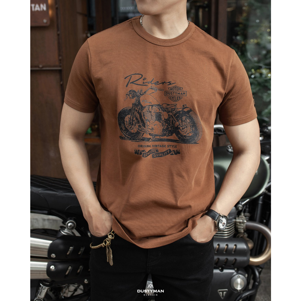 Áo Thun Nam In Hình Rider Cổ Điển DUSTYMAN - Vải 100% Cotton - Form Regular Fit