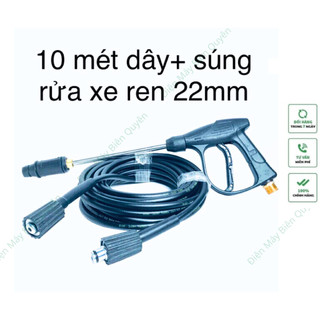 Dây súng rửa xe 10 mét+ súng ren 22mm