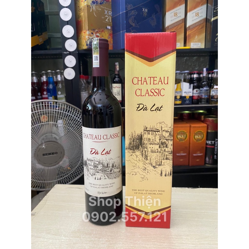 Vang Đỏ Đà Lạt Chateau Classic 12 750ml