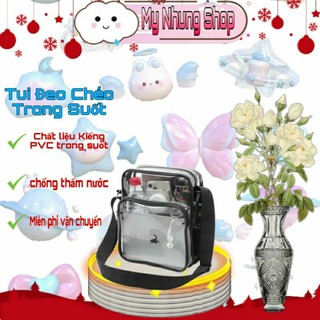 Túi đeo chéo trong suốt pvc phối lưới một bên 2023 mn06