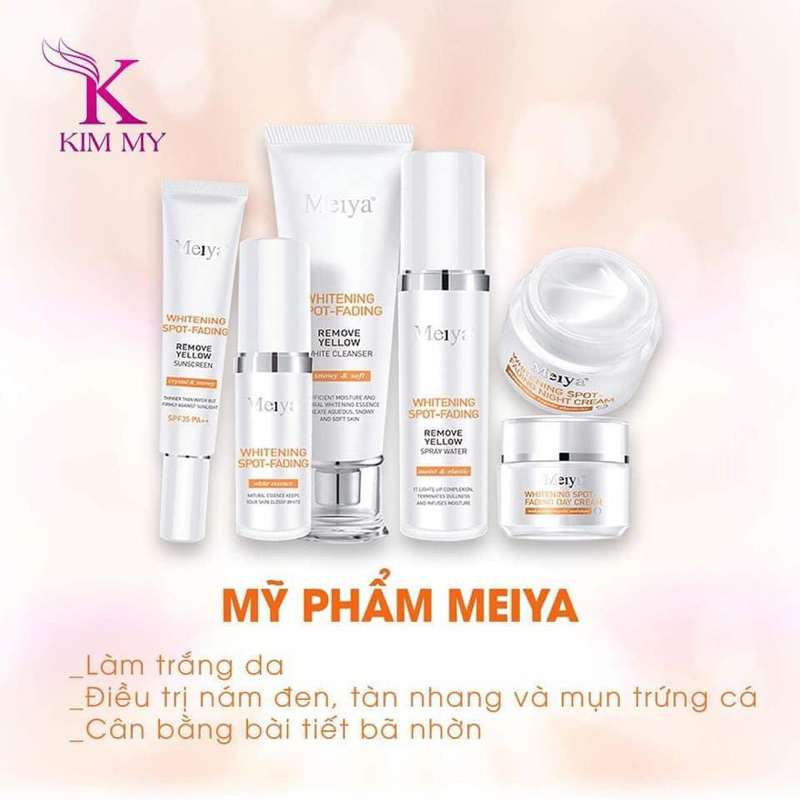 Bộ mỹ phẩm Meiya cam 6in1, chuyên làm mờ nám, tàn nhang và dưỡng trắng da, kem nám Nhật Bản, mỹ phẩm Meiya,