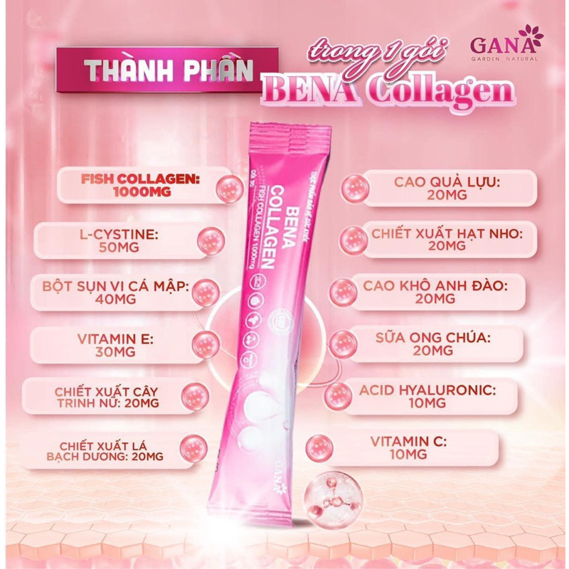 Bena collagen chính hãng giúp da trắng sáng căng bóng mịn màng