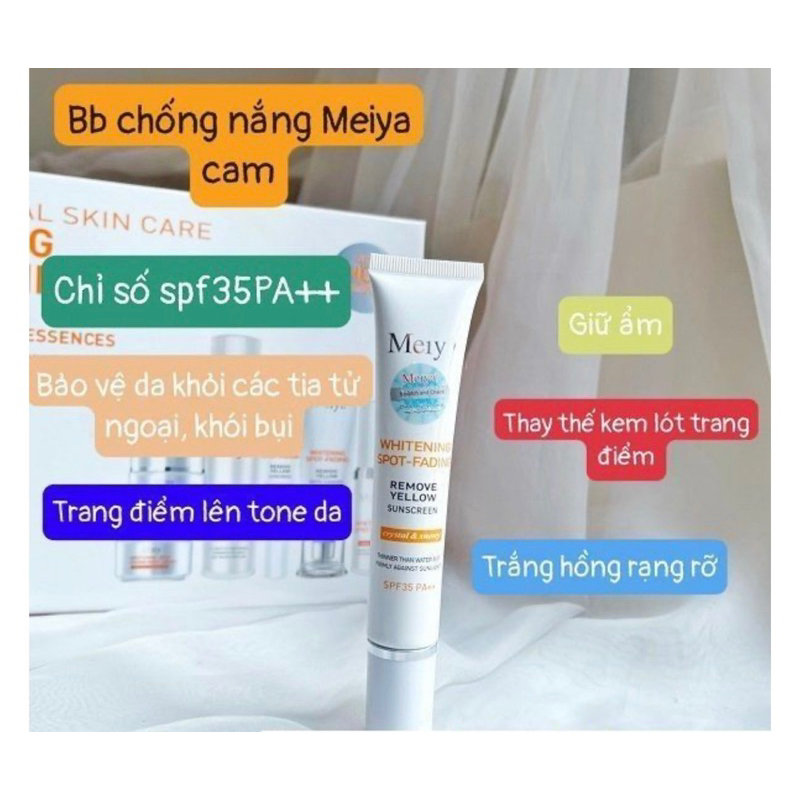 Bộ mỹ phẩm Meiya cam 6in1, chuyên làm mờ nám, tàn nhang và dưỡng trắng da, kem nám Nhật Bản, mỹ phẩm Meiya,
