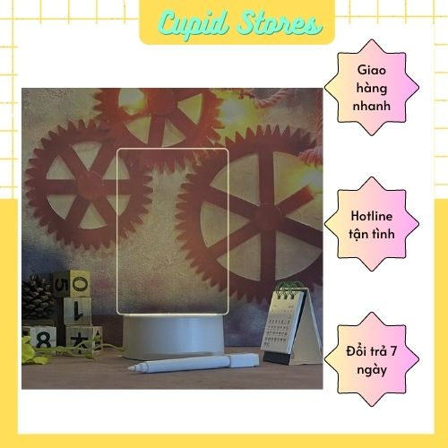 Đèn,Đèn ngủ Ghi Chú Gắn Bảng Mika để bàn làm việc, làm đèn trang trí, đèn ngủ, Tặng Kèm Bút Viết