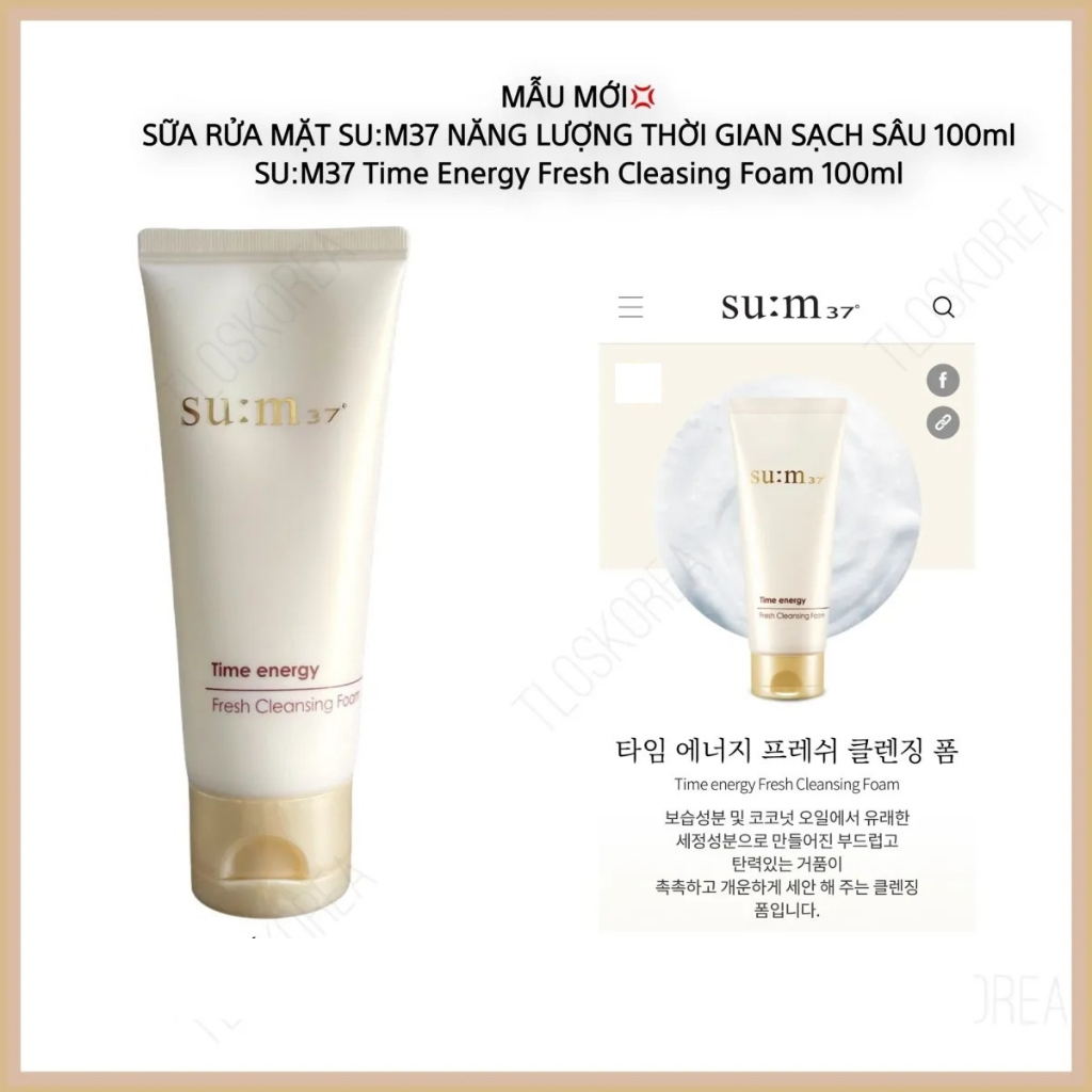 Sữa rửa mặt Sum 37 Time Energy Fresh Cleansing Foam dịu nhẹ sạch sâu không khô căng da