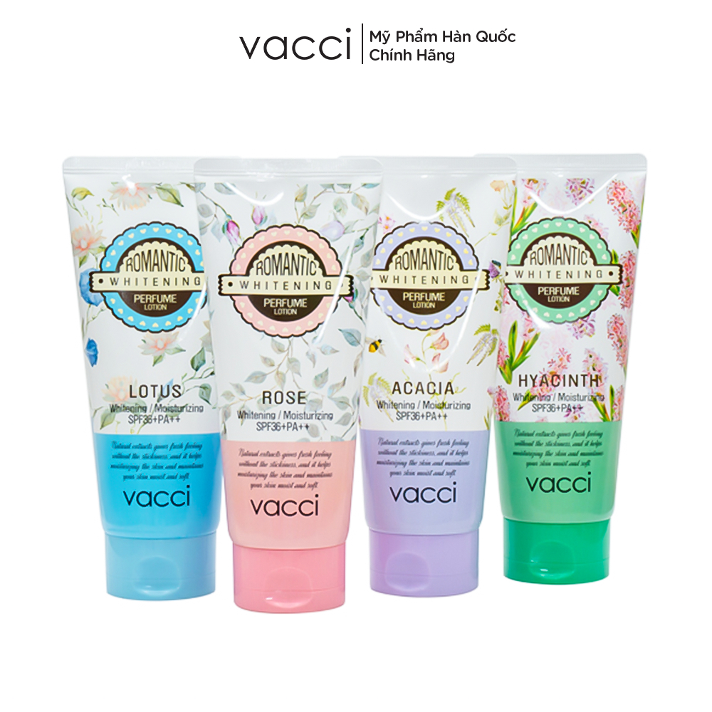 Sữa dưỡng thể cấp ẩm trắng da hương nước hoa Vacci