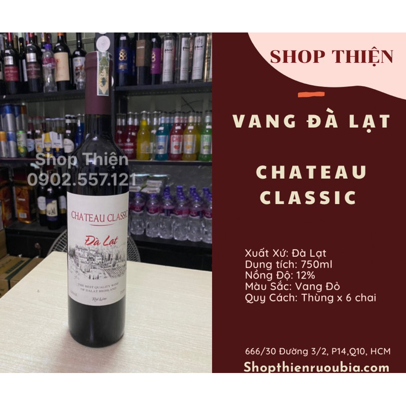 Vang Đà Lạt CHATEAU CLASSIC Đỏ 12% 750ml
