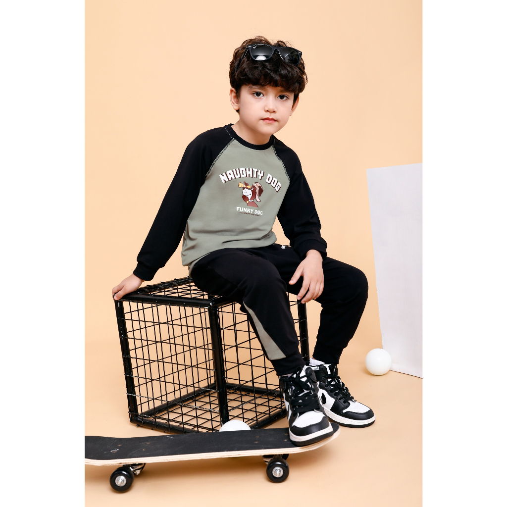 DB1831 - DB1836 Bộ dài tay bé trai cotton mỏng thu đông Dokma