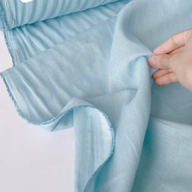 Váy đầm xòe xanh nhạt pastel bèo vai ba đoạn cho bé gái Lamm