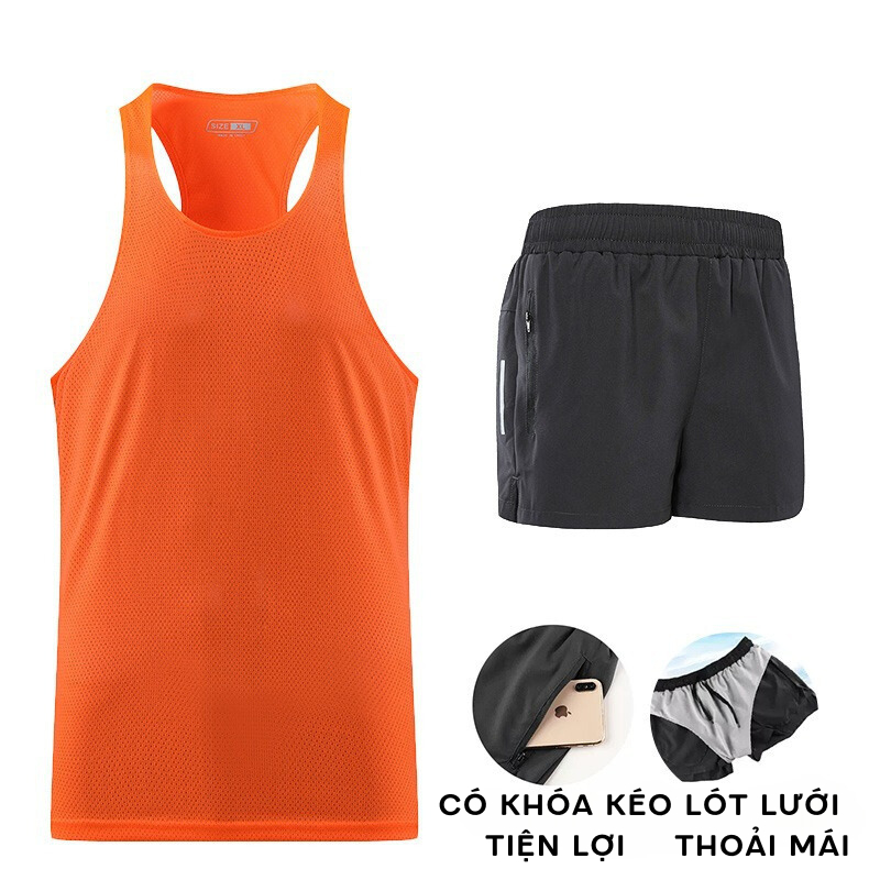 Quần áo chạy bộ, quần áo ba lỗ tanktop nam