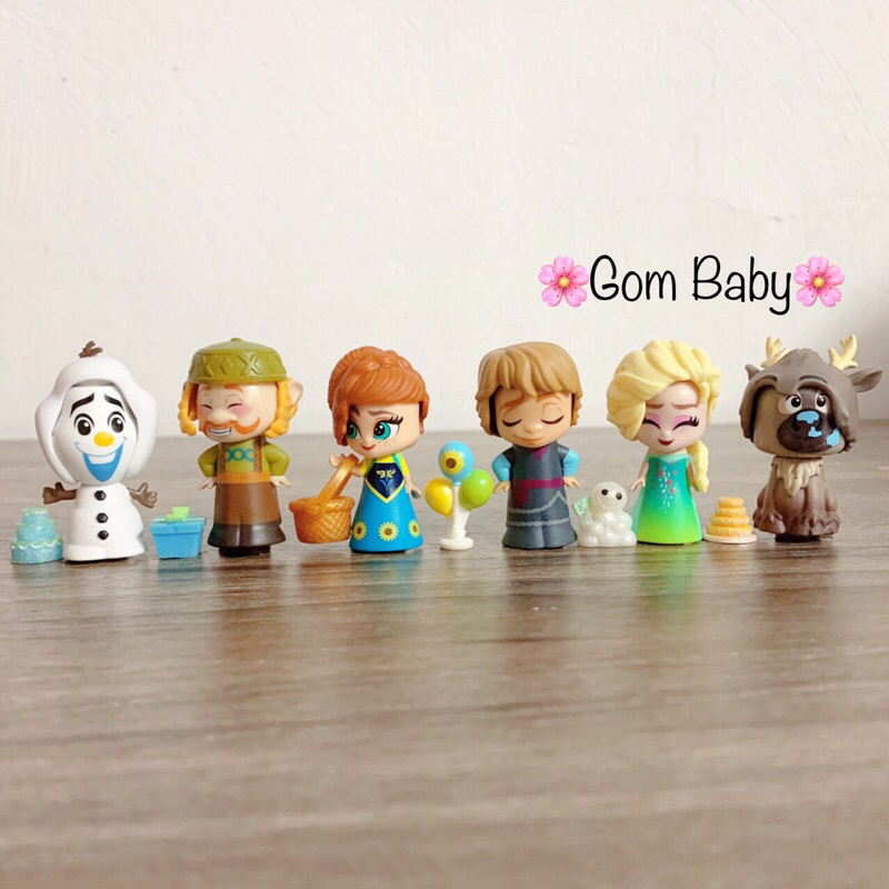 Set 6 Nhân Vật Búp bê Disney Frozen kèm phụ kiện với 2 biểu cảm khuôn mặt