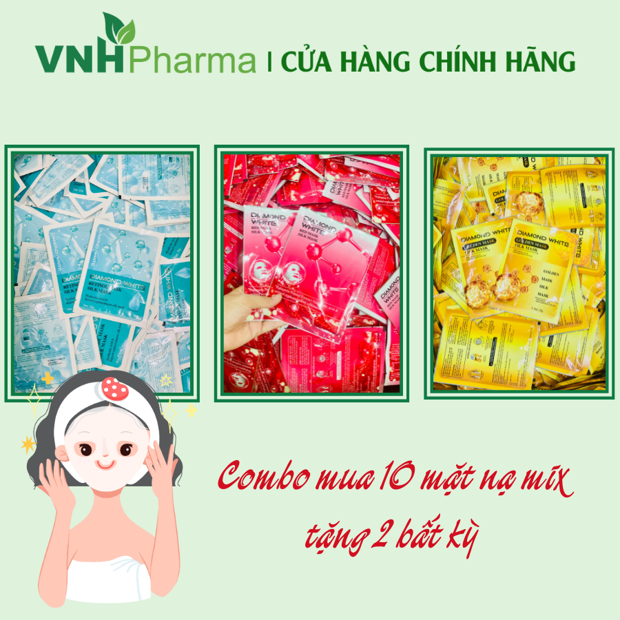 Mặt nạ dưỡng da Diamond White 3 công dụng Hàng Chính Hãng