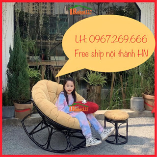 Ghế Papasan Bập Bênh Thư Giãn Phong Cách Bắc Âu