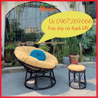 Ghế nệm tròn thư giãn Papasan phòng khách/phòng ngủ [1 mét] phong cách Bắc Âu[MÀU NỆM TỰ CHỌN]
