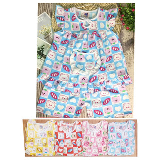 Bộ lụa tay cánh tiên bé (18-26kg) ( giao màu ngẫu nhiên)