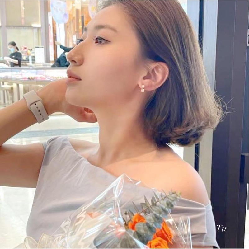 Bông tai nữ THJ- Bông tai bấm tròn đá sáng đẹp cá tính chuẩn bạc ta - THJ SILVER