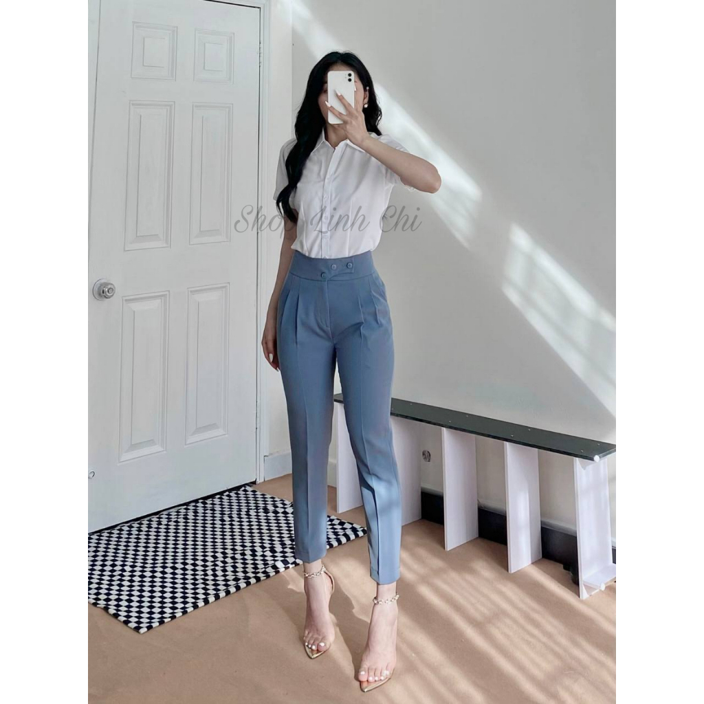 Sơ Mi trắng tay ngắn LINH CHI vải lụa loại 1 hàng cao cấp mềm mịn mát không nhăn form đẹp