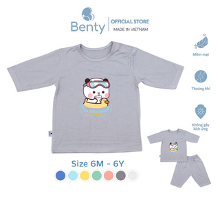 Đồ bộ quần lửng áo lửng cài vai BENTY BT031 cotton mềm mịn cao cấp, set quần áo cho bé mềm mịn