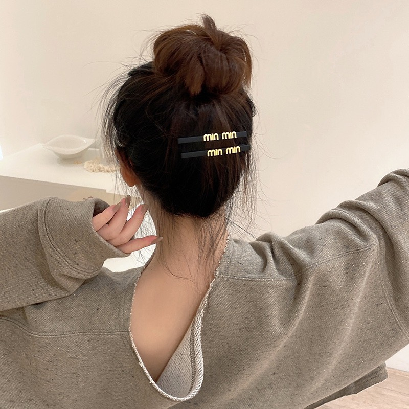 Kẹp Tóc Đen Nhung Đính Tag Phong Cách Tiểu Thư Retro Cho Nữ