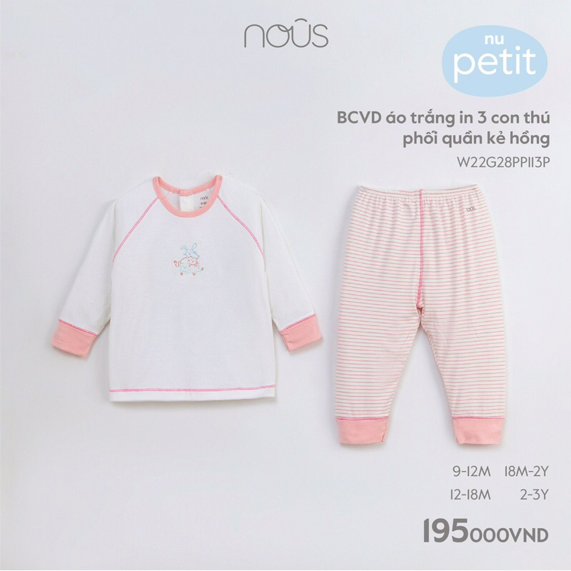 Bộ dài tay cho bé từ 6m đến 3y