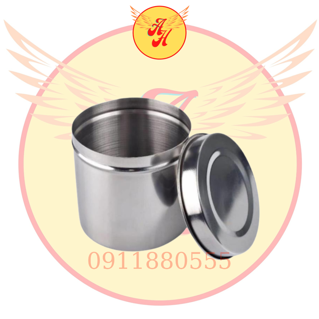 Hũ đựng bông 8cm | khay hạt đậu inox chuyên dùng trong y tế spa