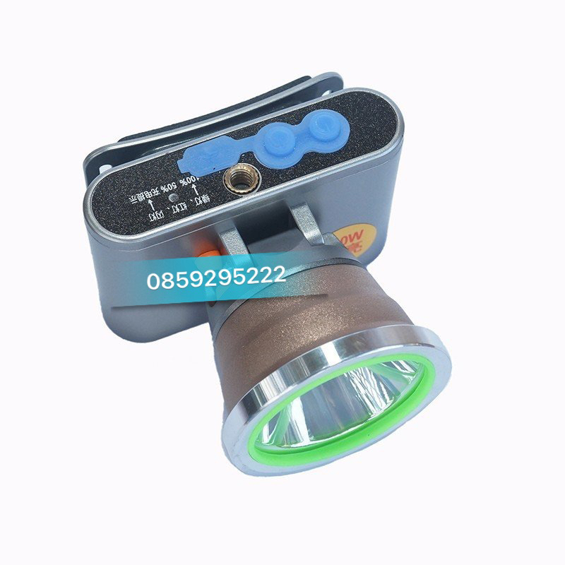 Đèn Đội Đầu Siêu Sáng 200W S16, Hiển Thị % Pin, Chiếu Sáng Liên Tục 10H