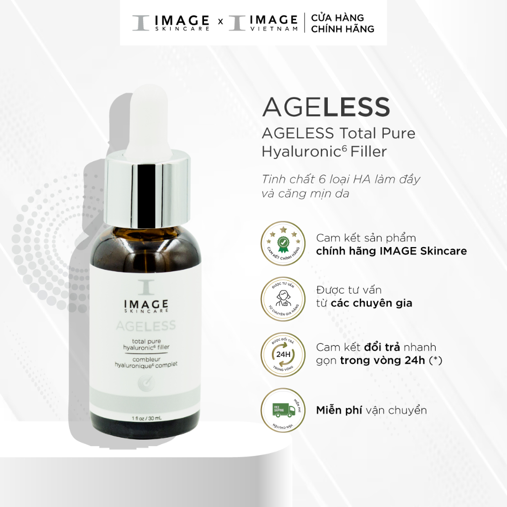 Tinh chất làm căng mịn và dưỡng ẩm - IMAGE Skincare Ageless Total Pure Hyaluronic 6 Filler 30ml