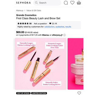 [SALE 75%] Set dưỡng lông mi, chân mày Grande US $149