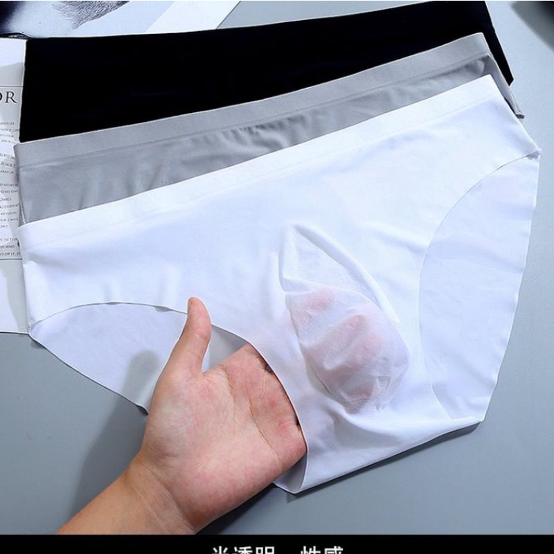 quần lót nam tam giác chất lụa siêu mỏng không đường may.