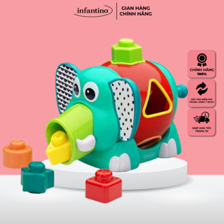 Set Đồ Chơi Thả Hình Khối Voi INFANTINO Dành Cho Bé Kích Thích Trí Tuệ Sáng Tạo