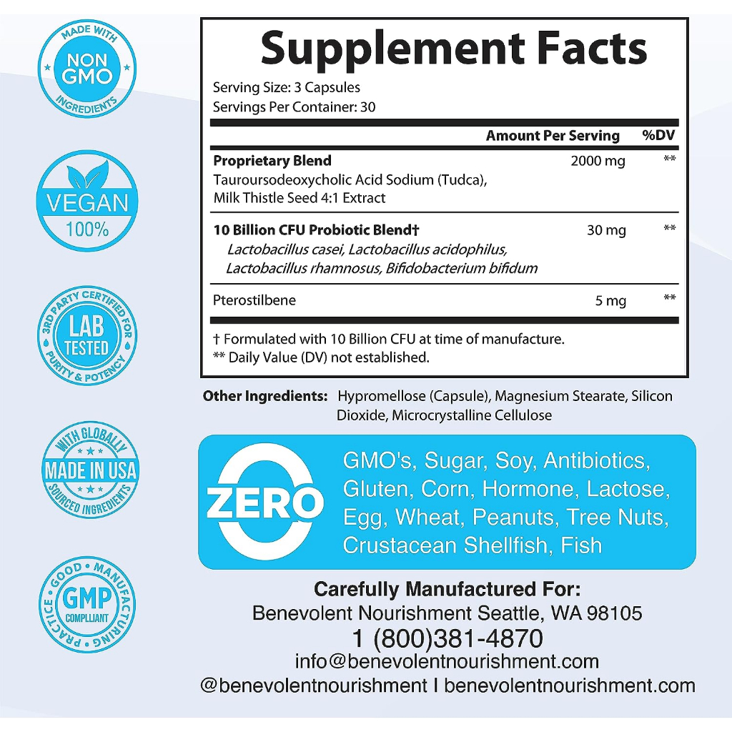 Viên TUDCA 2000mg + Hạt Kế Sữa - 90 Viên - Giải Độc Gan, Hạ Men Gan - Milk Thistle