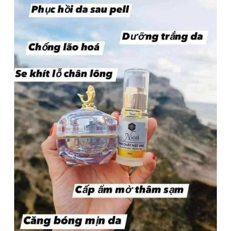 Combo Kem Face Men Gạo + Tinh chất mật ong Nicos