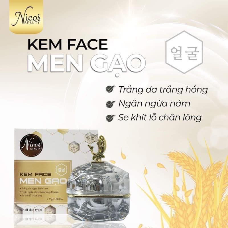 Combo Kem Face Men Gạo + Tinh chất mật ong Nicos