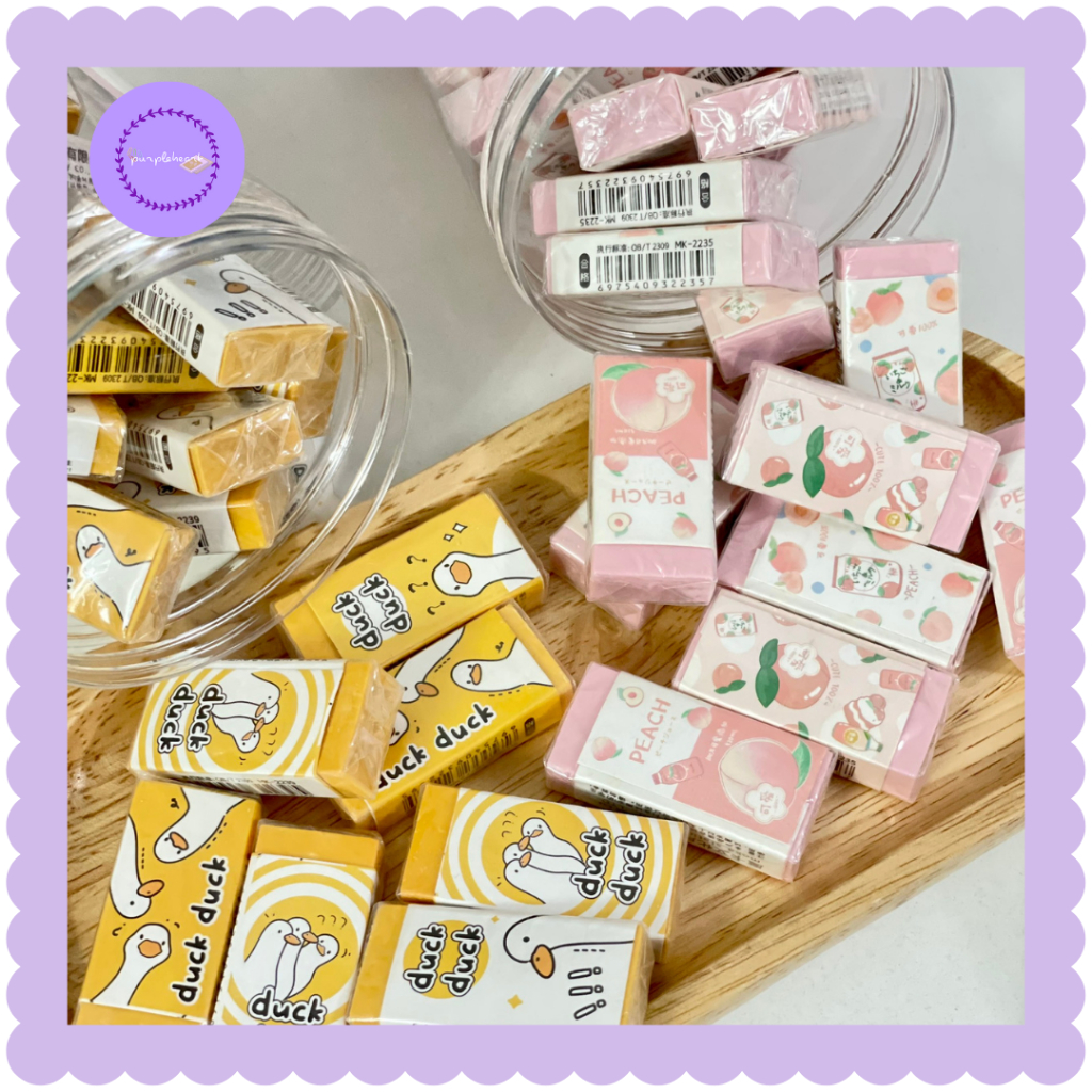 Gôm tẩy bút chì cute đào, khủng long, vịt... purpleheartbora