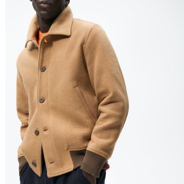 Áo dạ nam dáng ngắn Zara authentic WOOL BLEND size S