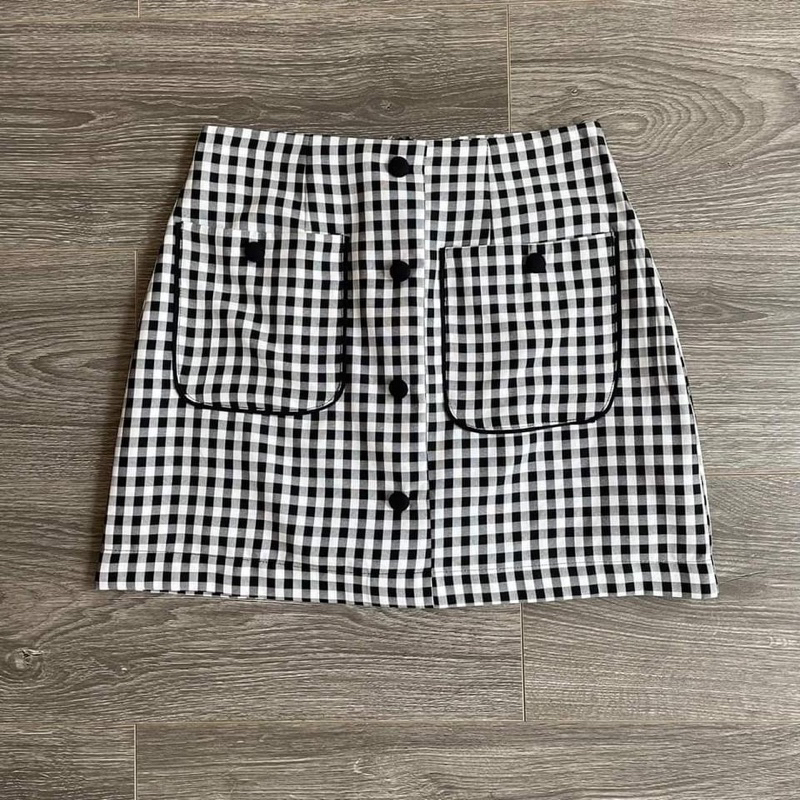 HIPU.VNXK - CHÂN VÁY HOBBS NGẮN HOẠ TIẾT CARO PHỐI TÚI.