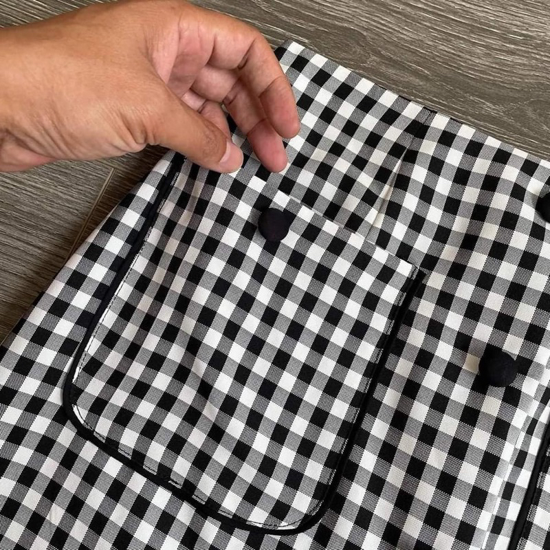 HIPU.VNXK - CHÂN VÁY HOBBS NGẮN HOẠ TIẾT CARO PHỐI TÚI.