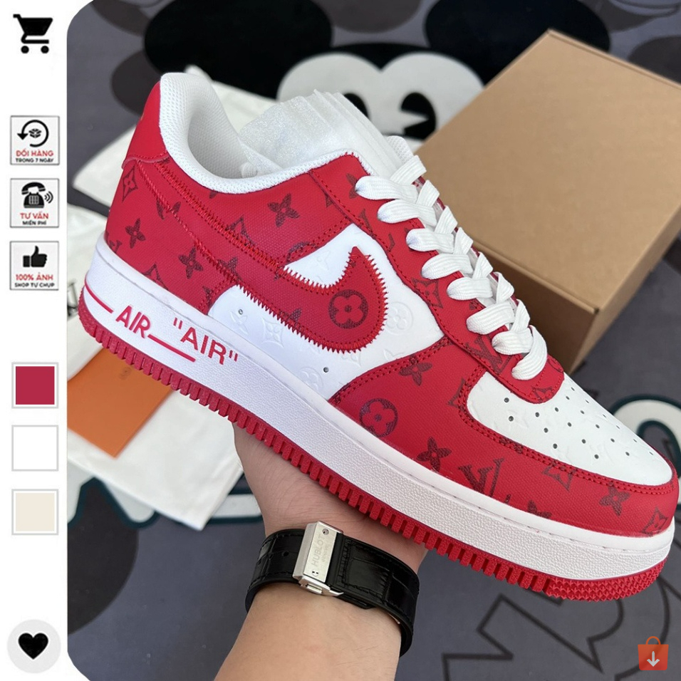 Giày Nike_AF1 LV Black, Giày Air Force 1 LV Đen, Xám Hàng Cao Cấp Unisex dễ phối đồ