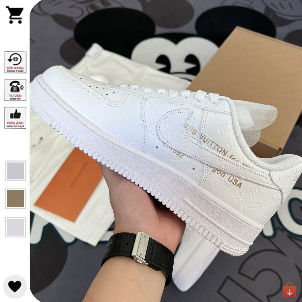 Giày Nike_AF1 LV Black, Giày Air Force 1 LV Đen, Xám Hàng Cao Cấp Unisex dễ phối đồ