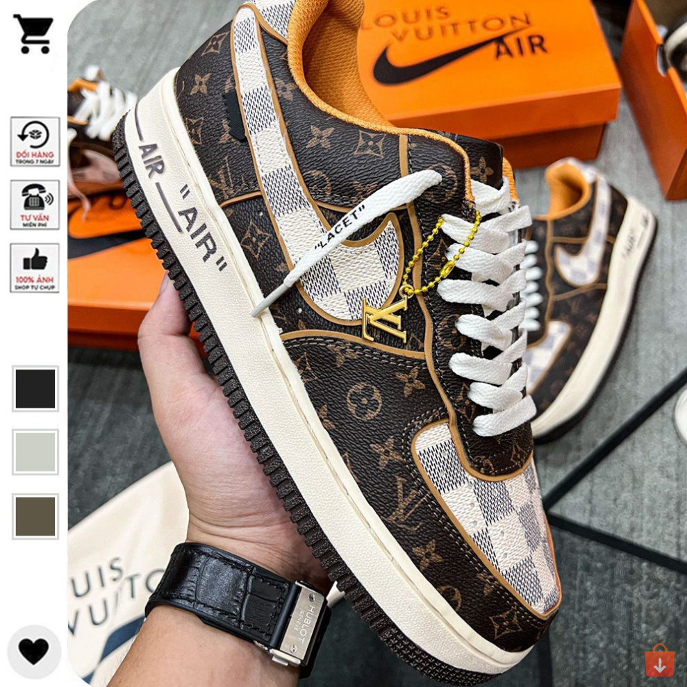 Giày Nike_AF1 LV Black, Giày Air Force 1 LV Đen, Xám Hàng Cao Cấp Unisex dễ phối đồ